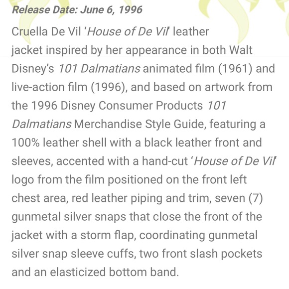 1996 Limited Edition Cruella de Vil Leather bomber jacket - Picture 11 of 17